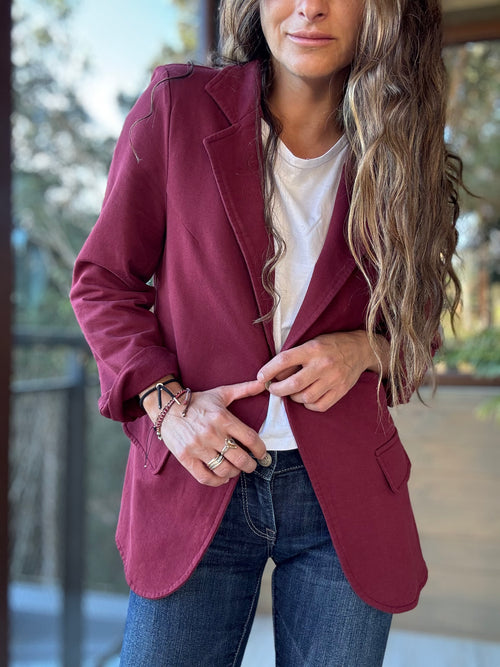 Blazer algodón vino