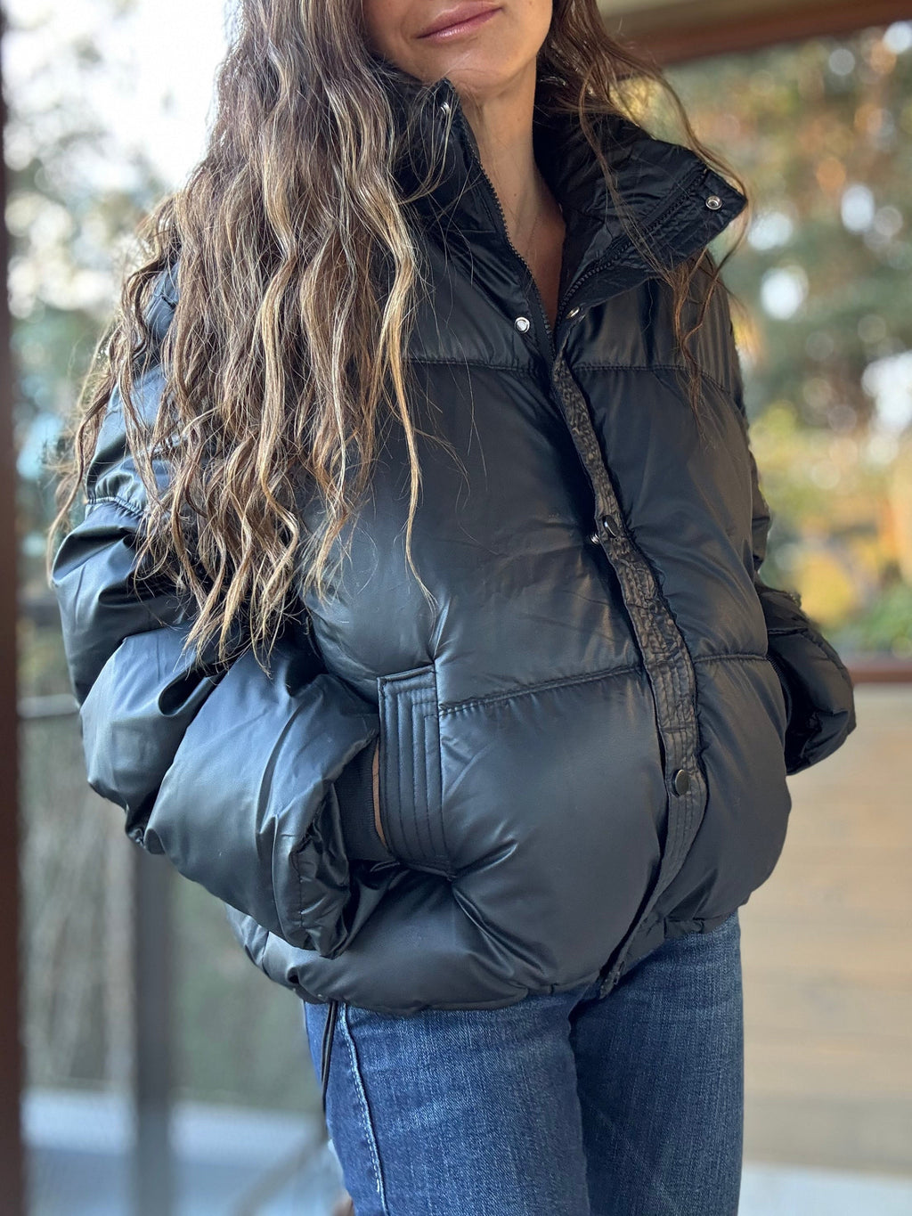 Parka impermeable negro