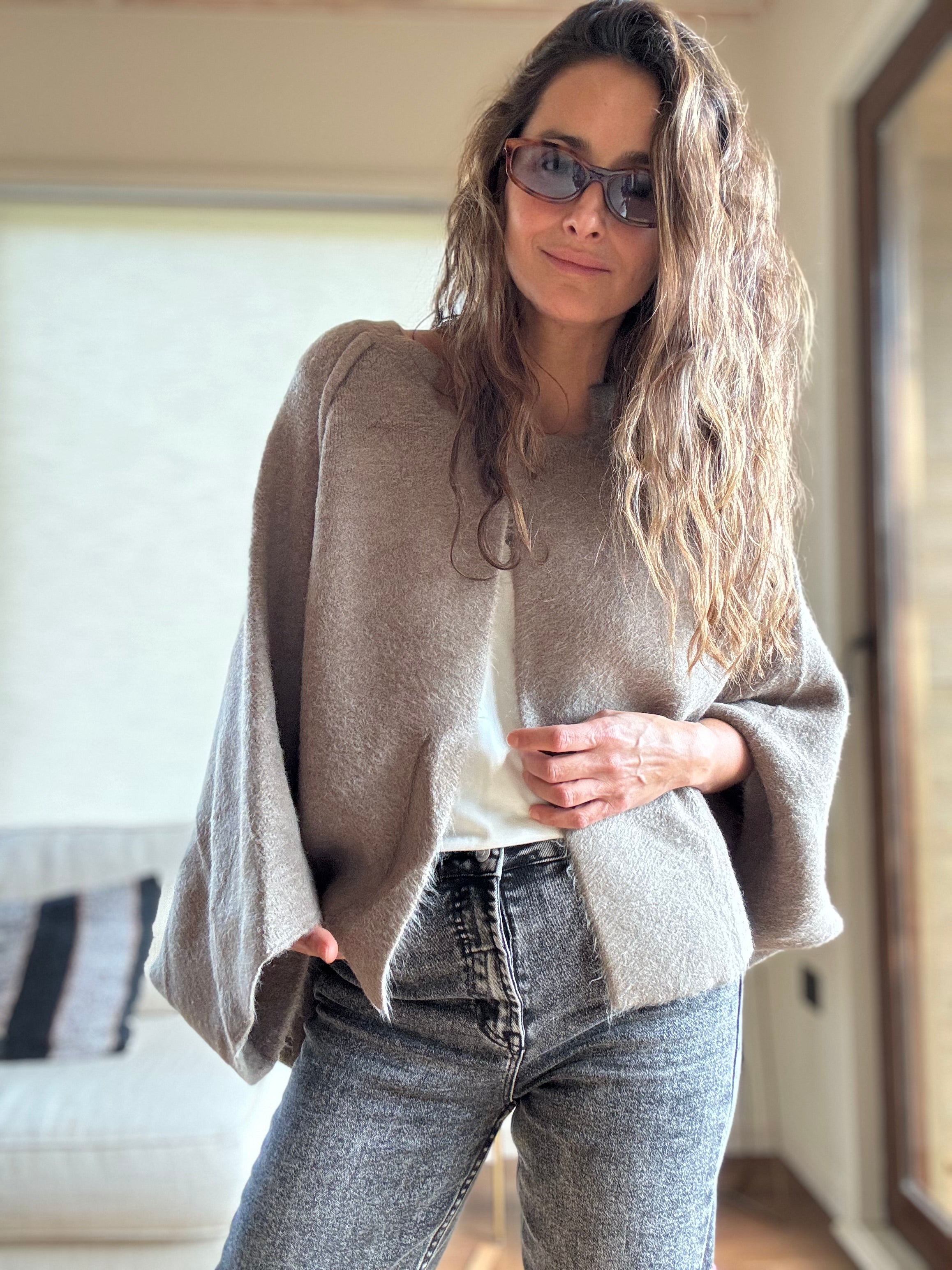 Capa lana taupe