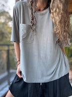 Polera fluida Amanda gris