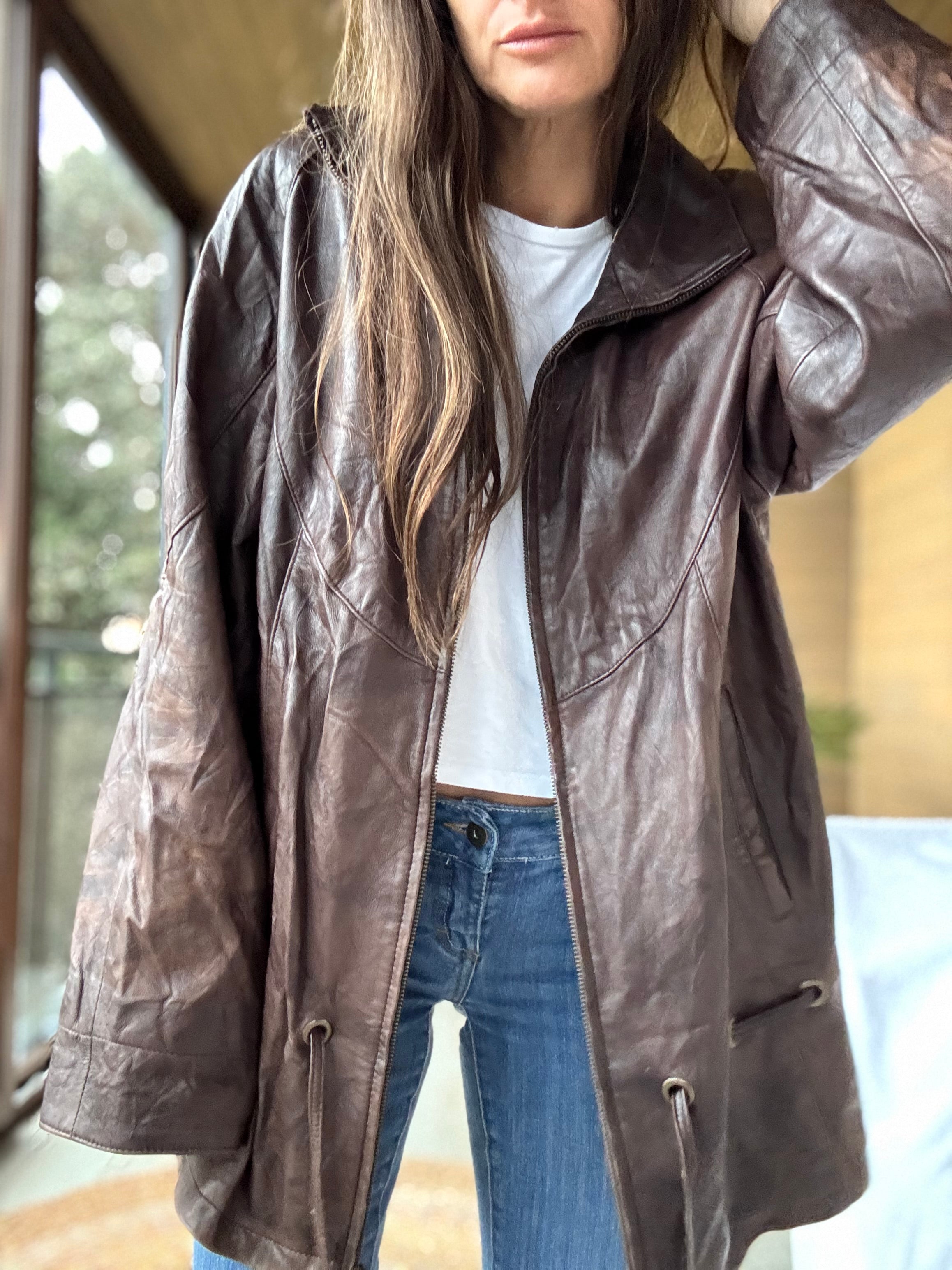 Chaqueta cuero legítimo 1