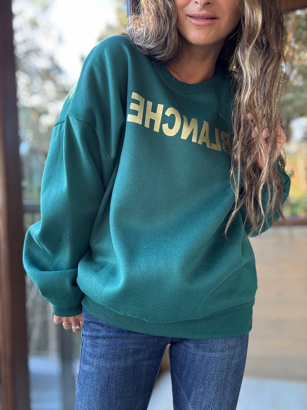 Polerón blanche verde