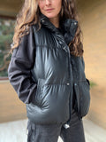 Parka sin mangas impermeable negro