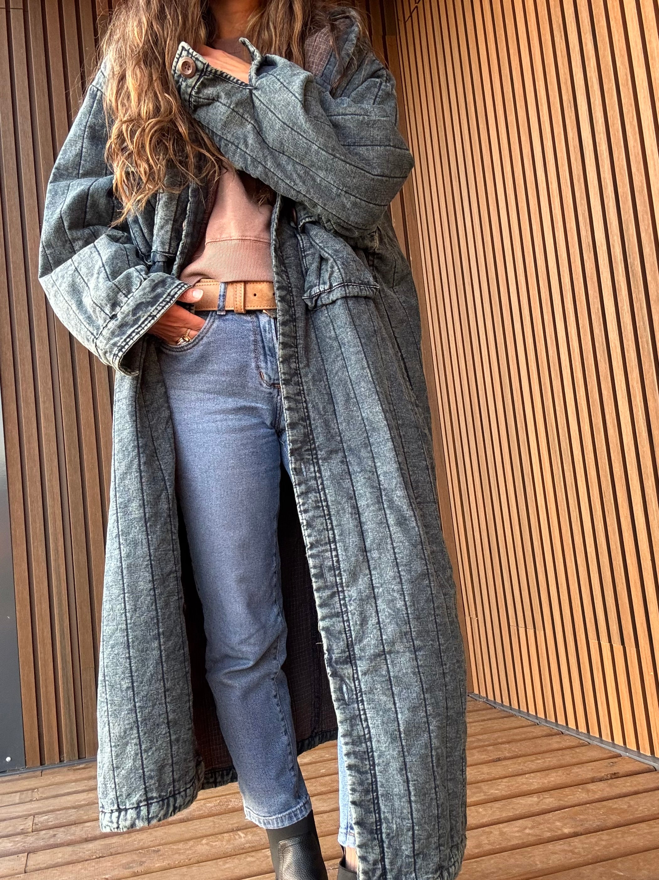 Abrigo jeans azul