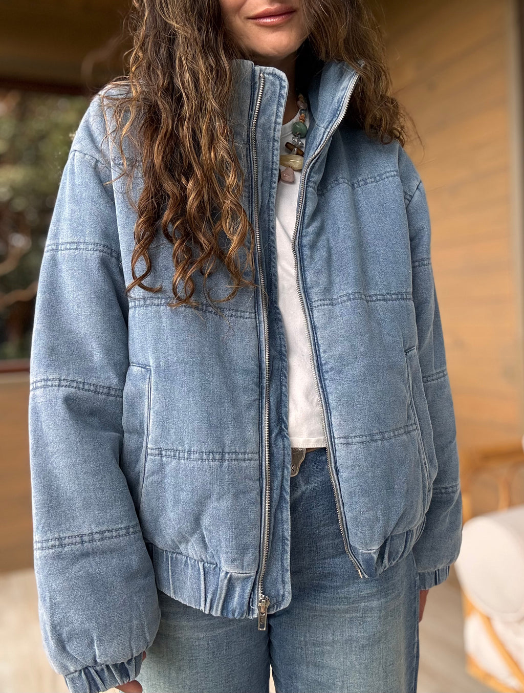Chaqueta jeans acolchada