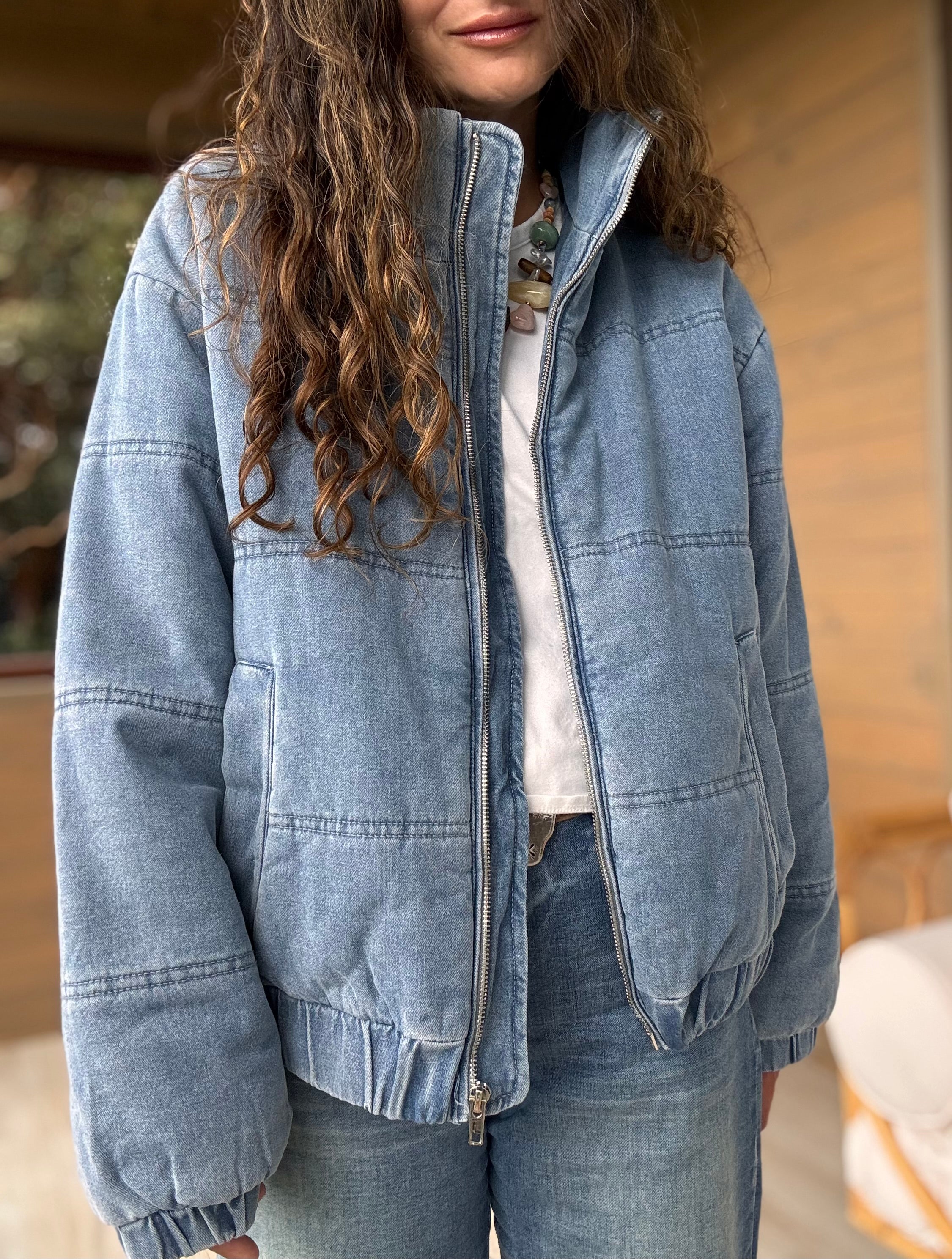Chaqueta jeans acolchada