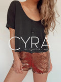 Short Lentejuelas Cobre