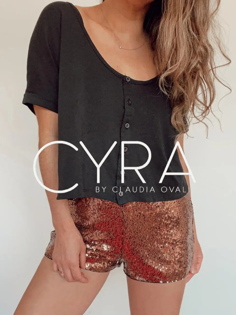 Short Lentejuelas Cobre