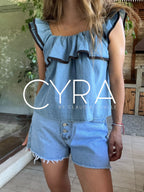 Blusa jeans vuelos