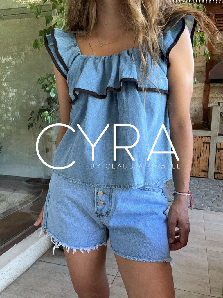 Blusa jeans vuelos