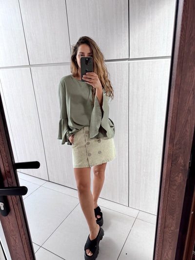 Mini jeans botones verde