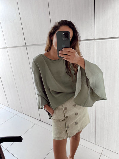 Mini jeans botones verde