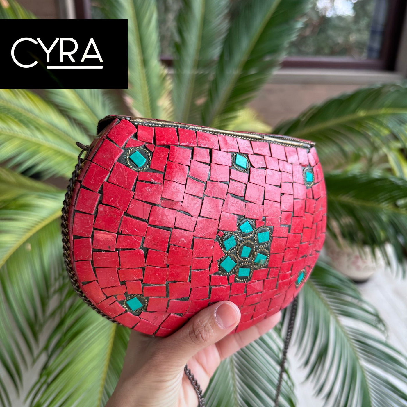 Cartera hindu piedra rojo