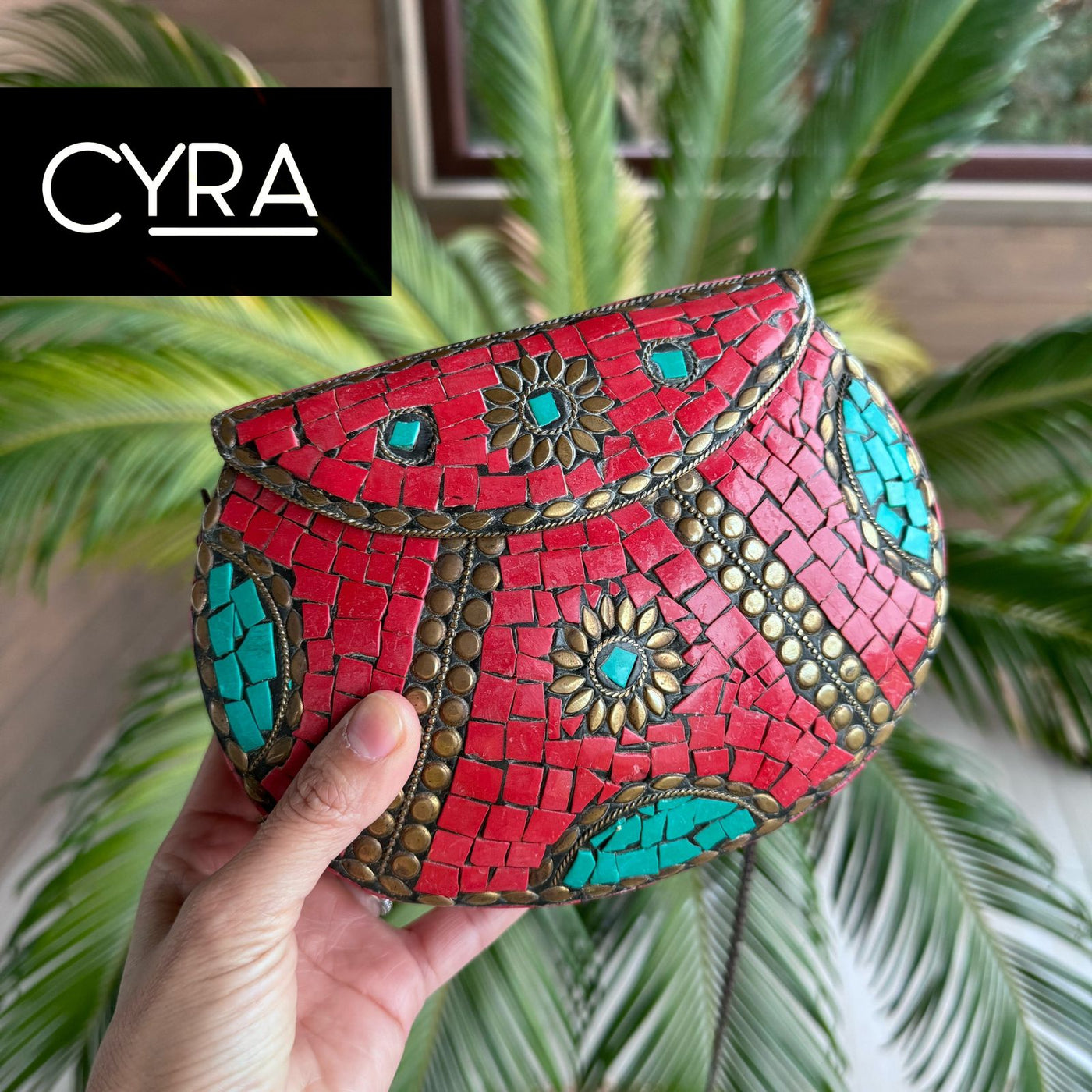 Cartera hindu piedra rojo