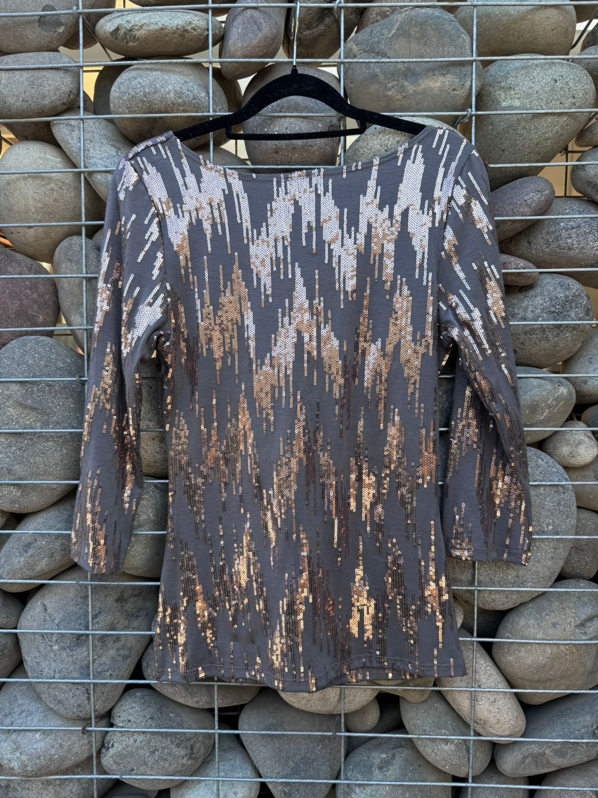 Polera lentejuelas manga 3/4