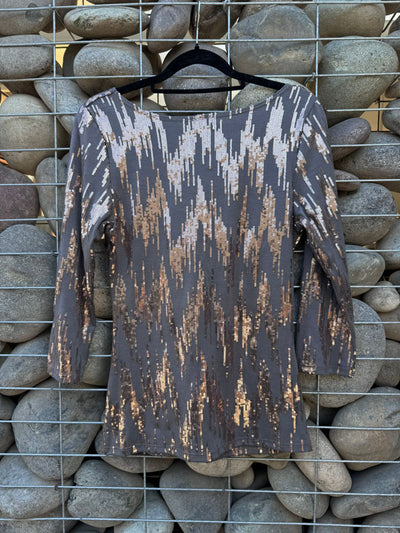 Polera lentejuelas manga 3/4