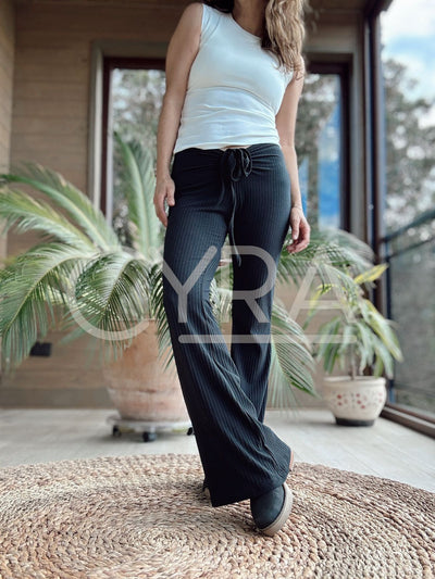 Pants algodón lazo negro