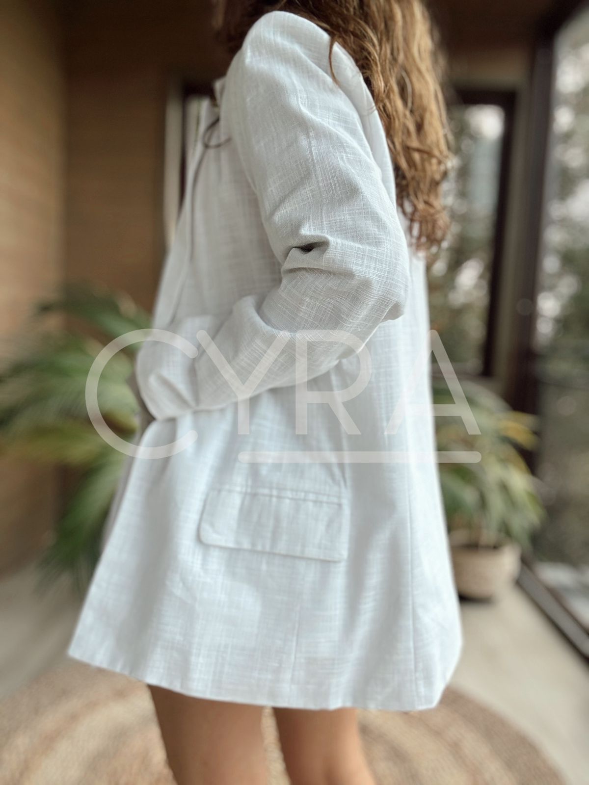 Falda pantalón lino blanco