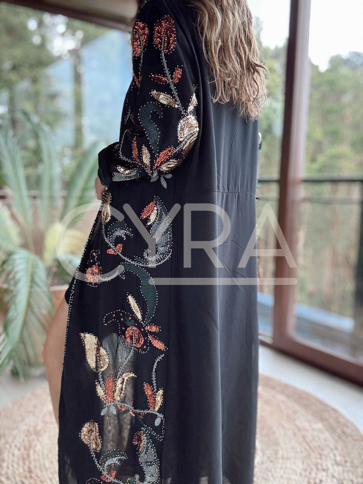 Tapado lentejuelas largo