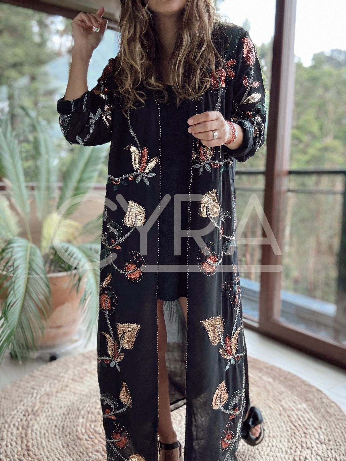 Tapado lentejuelas largo