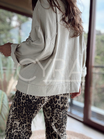 Chaqueta lino lentejuelas