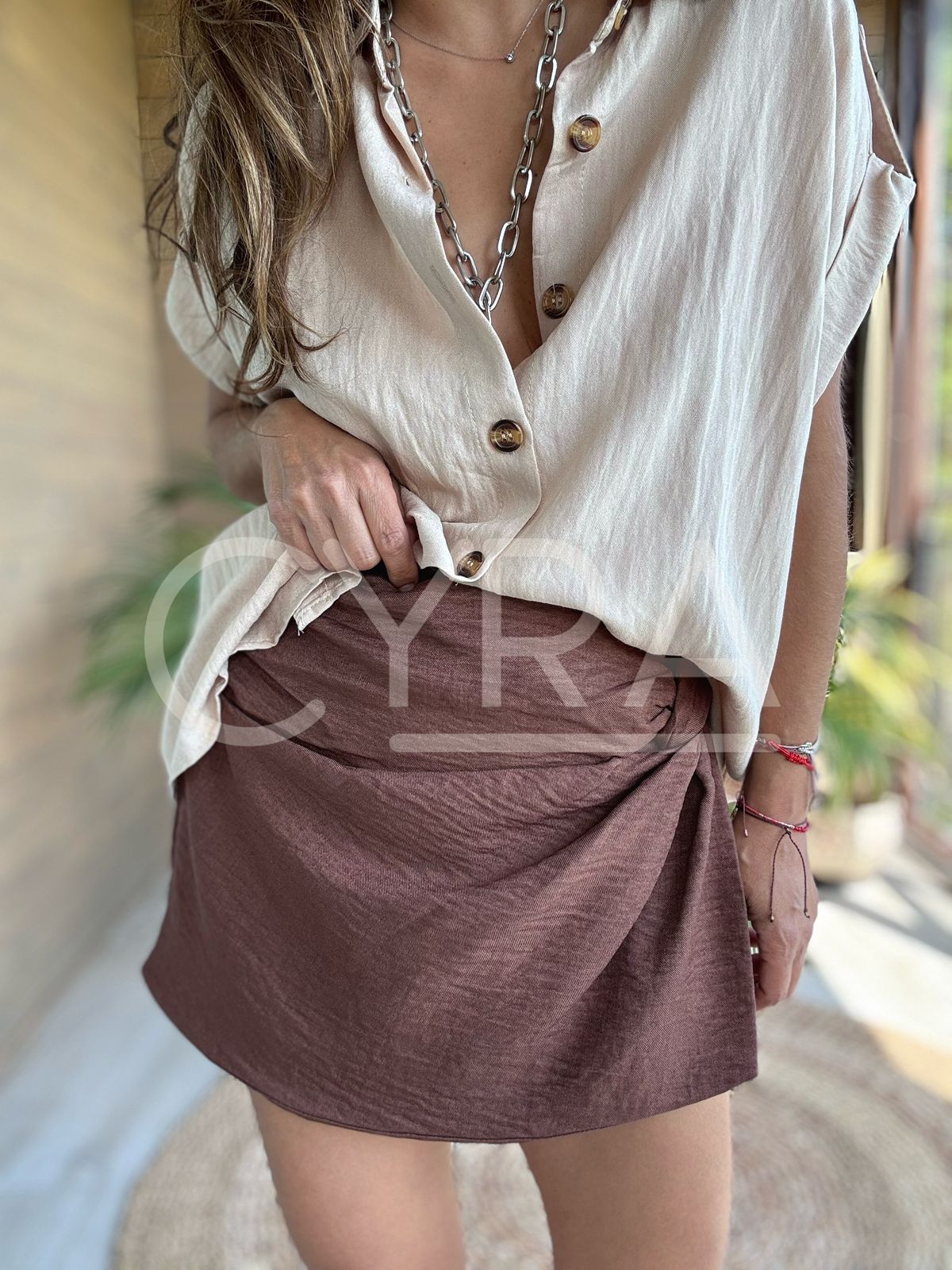 Falda Pantalon Grecia Chocolate