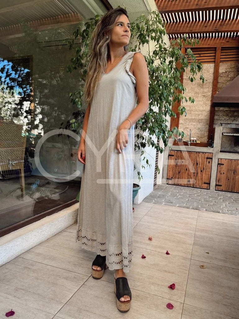 Vestido Doris beige claro