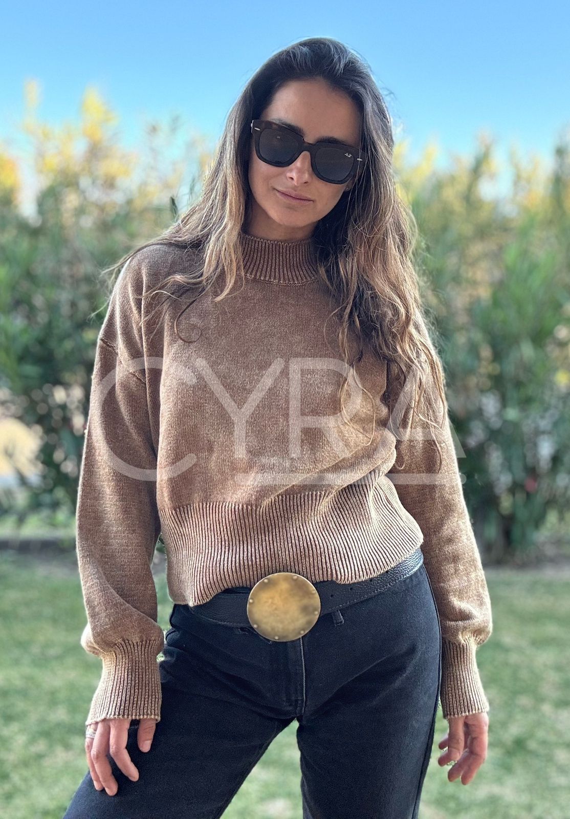 Chaleco hilo desgastado café