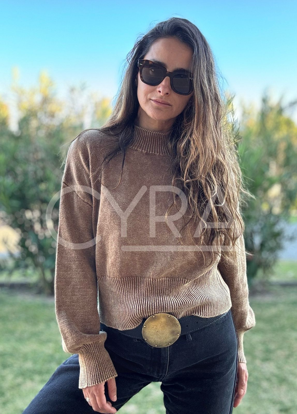 Chaleco hilo desgastado café