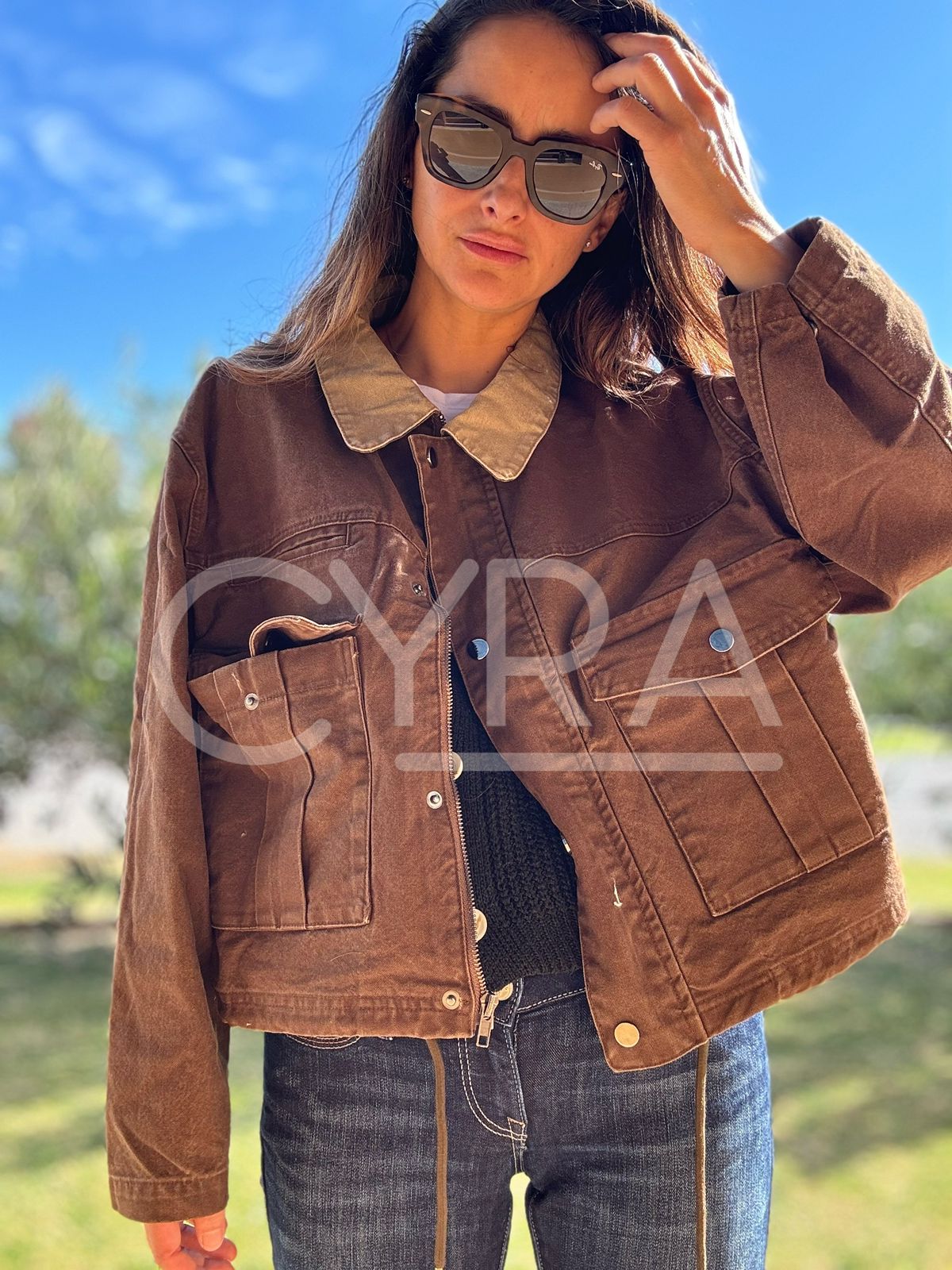 Chaqueta Aura café