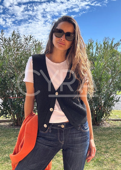 Chaleco sin mangas negro