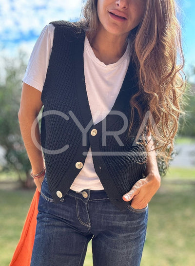 Chaleco sin mangas negro