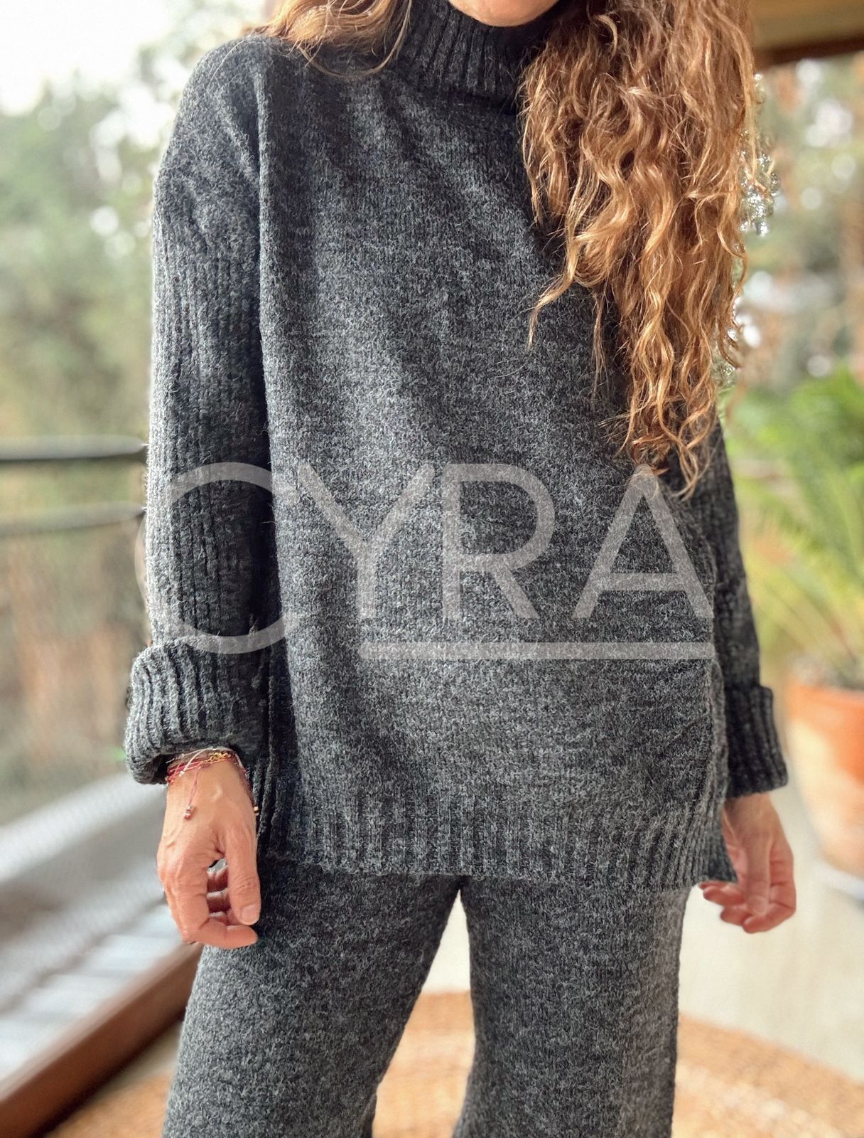 Conjunto de lana gris marengo