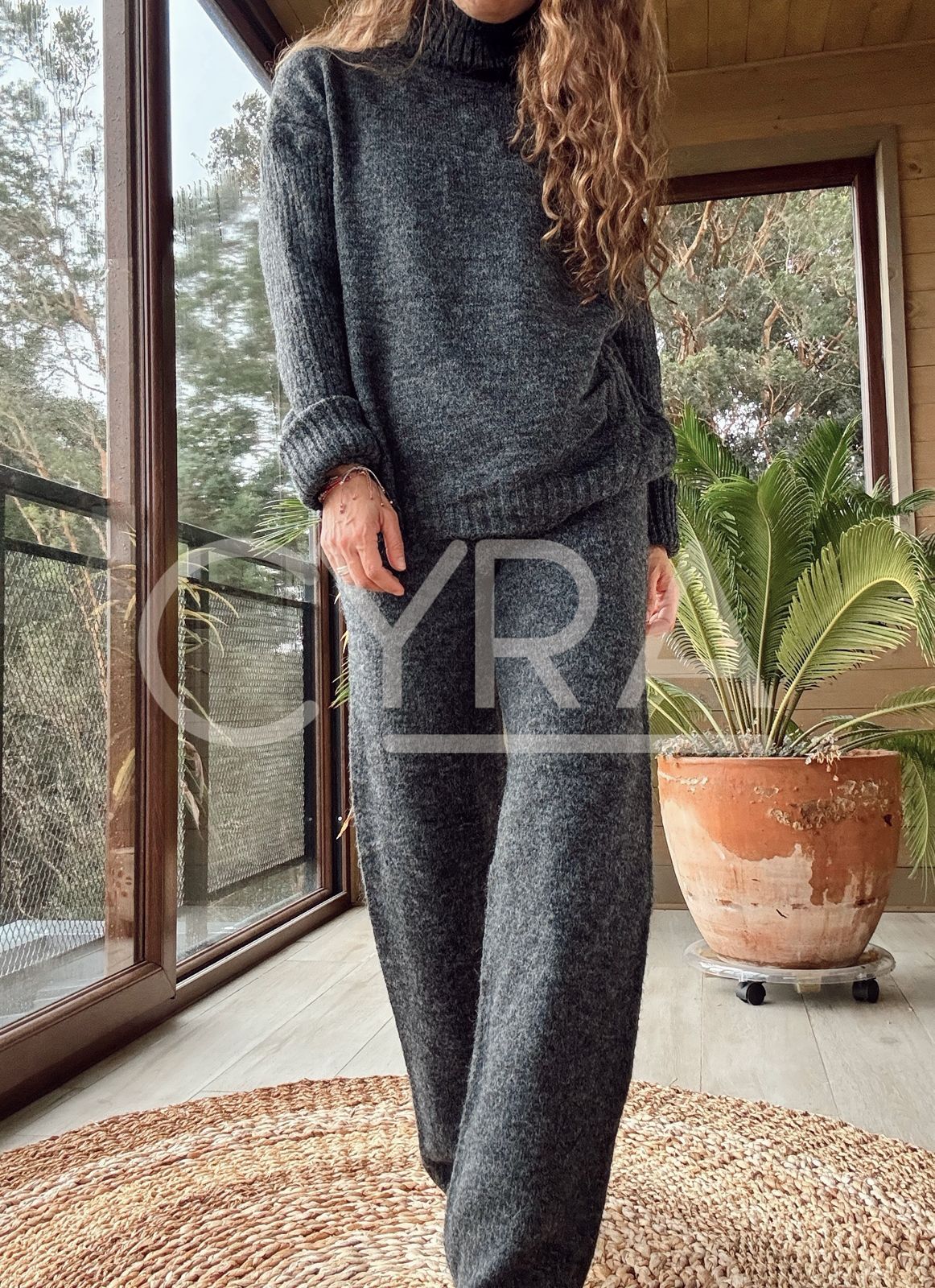 Conjunto de lana gris marengo