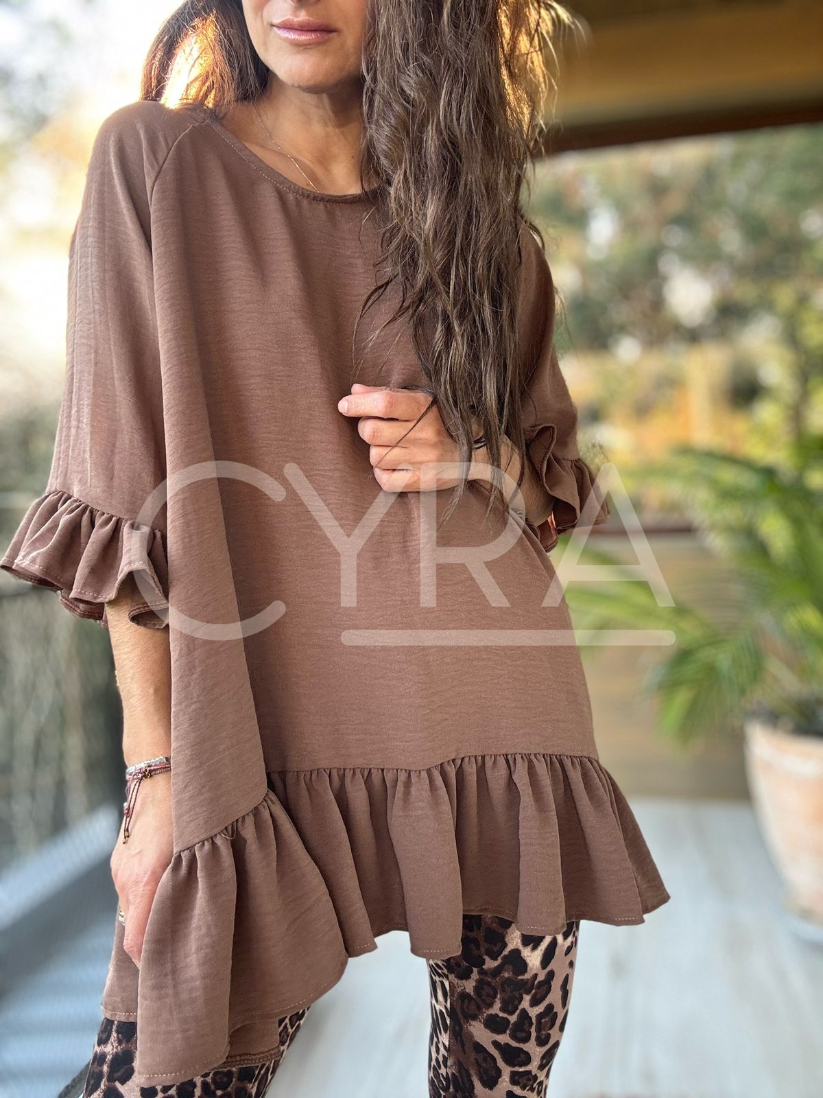 Blusón café - Colección CYRA