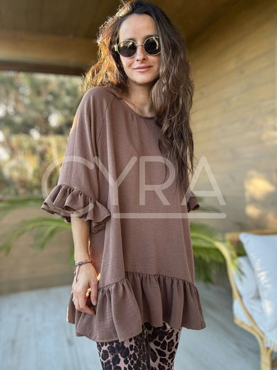 Blusón café - Colección CYRA