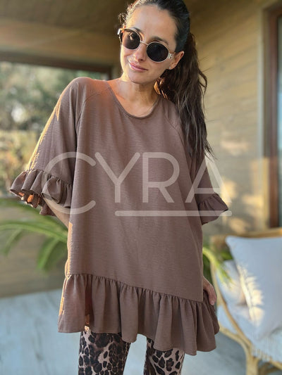 Blusón café - Colección CYRA