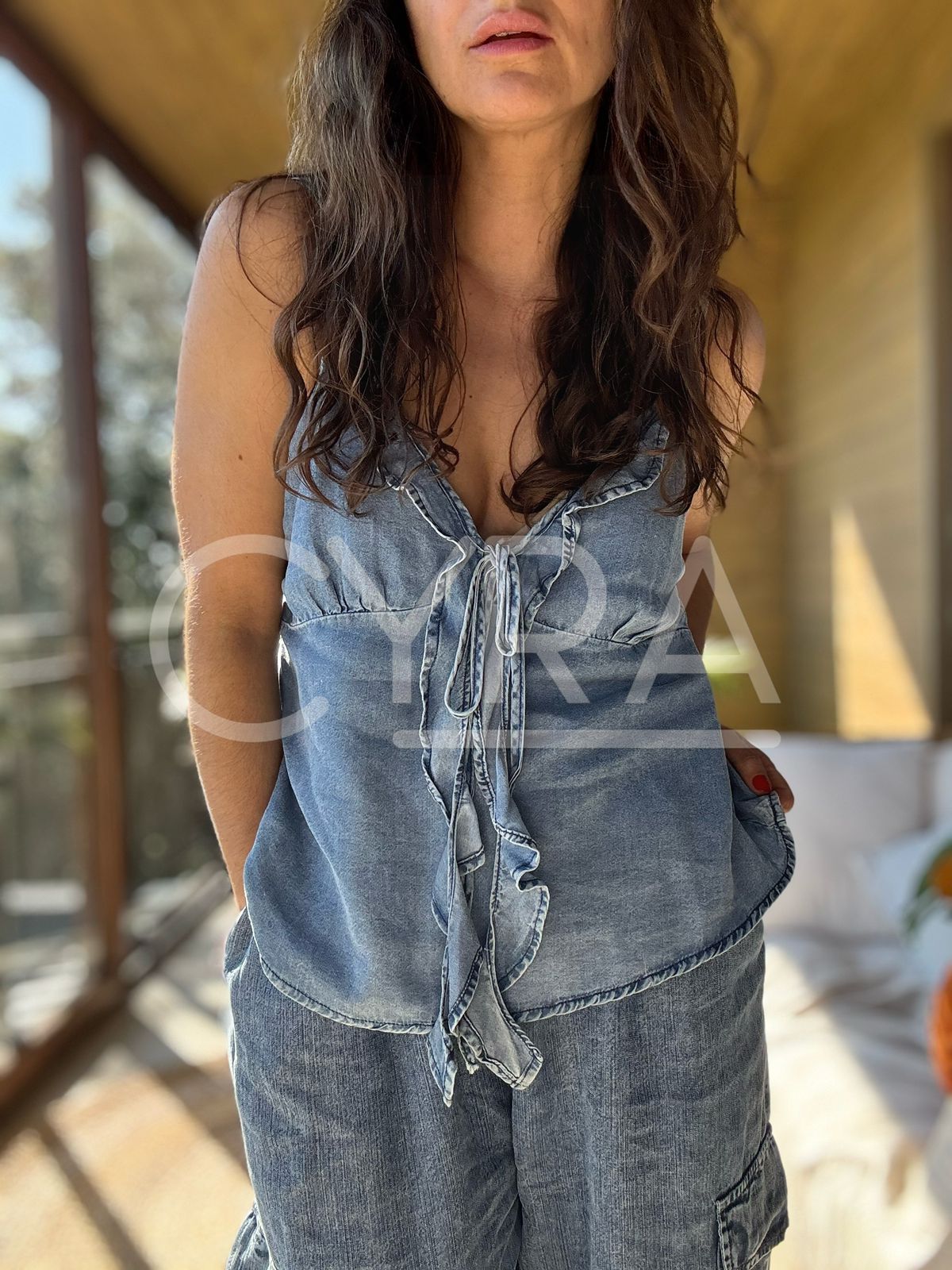 Blusita tencel desgastado