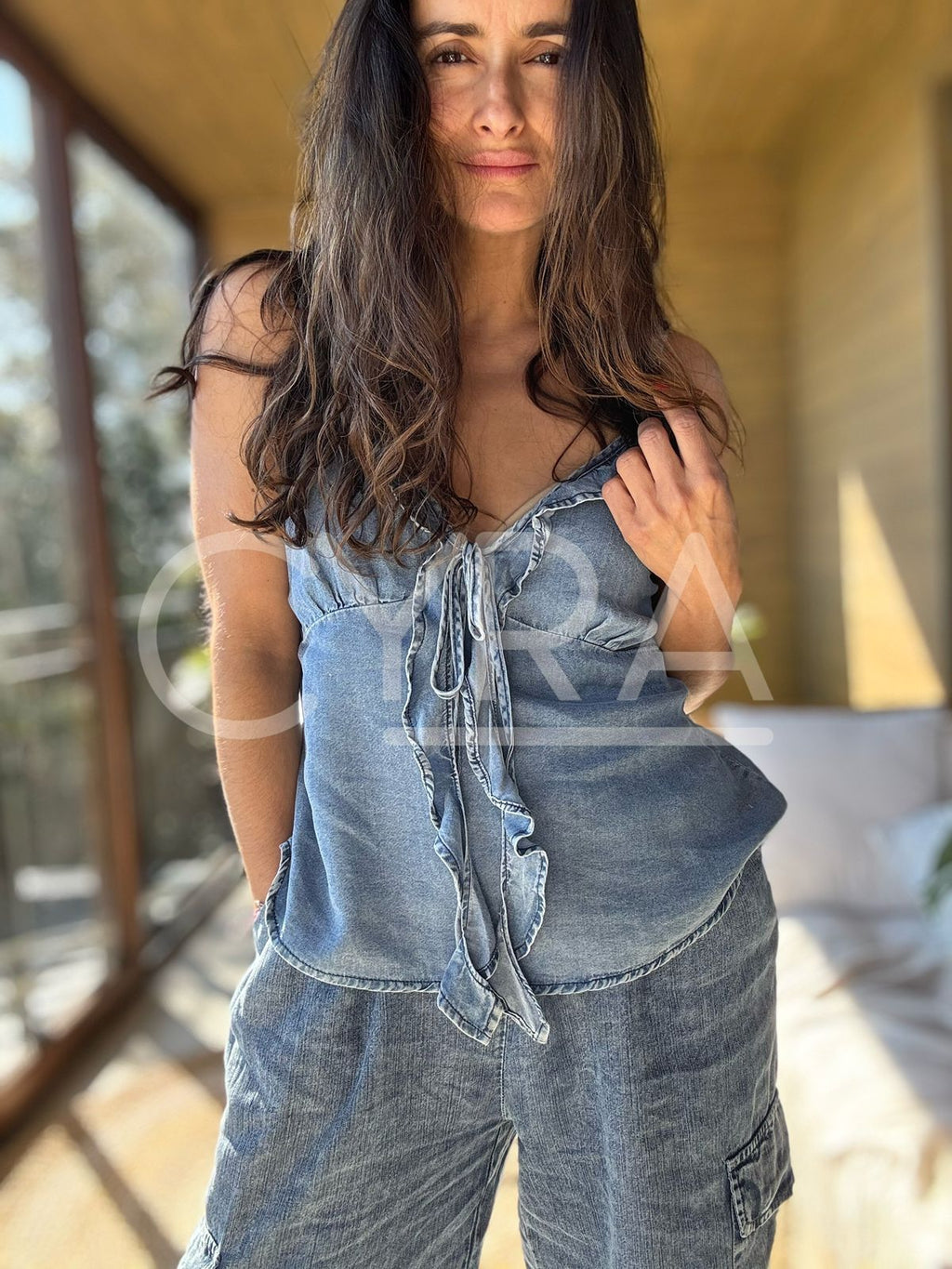 Blusita tencel desgastado