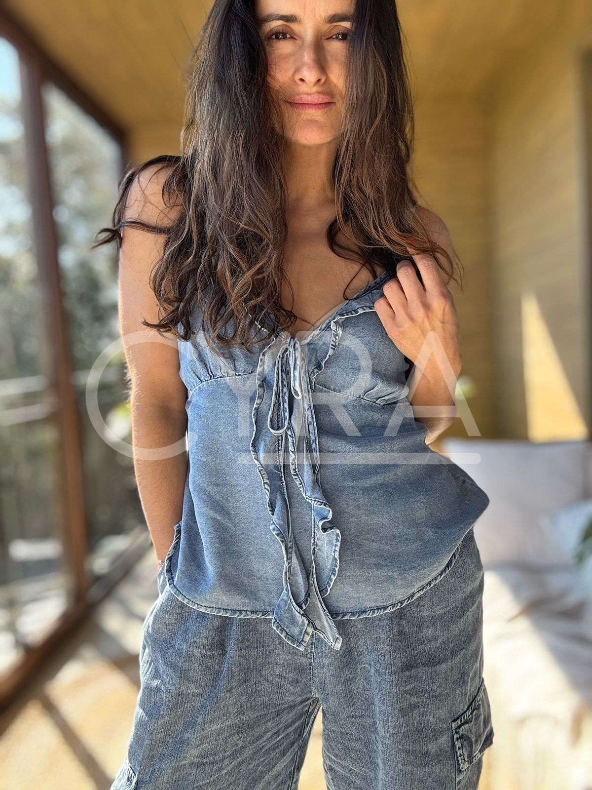 Blusita tencel desgastado