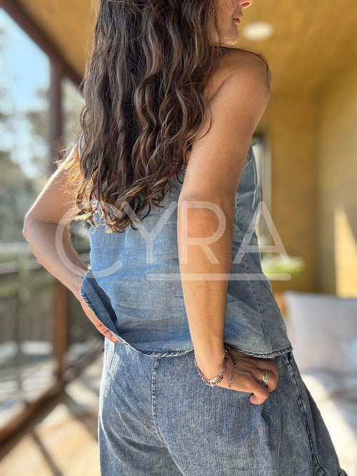Blusita tencel desgastado