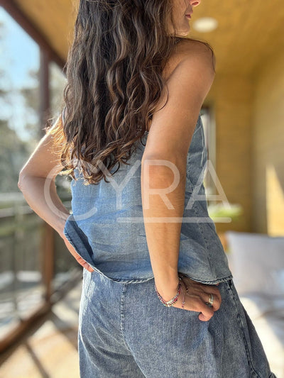 Blusita tencel desgastado