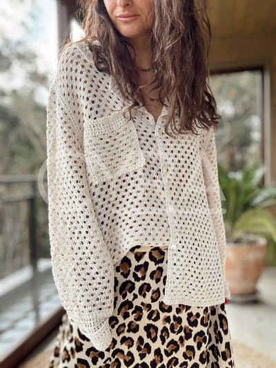 Chaleco Hilo botones crudo