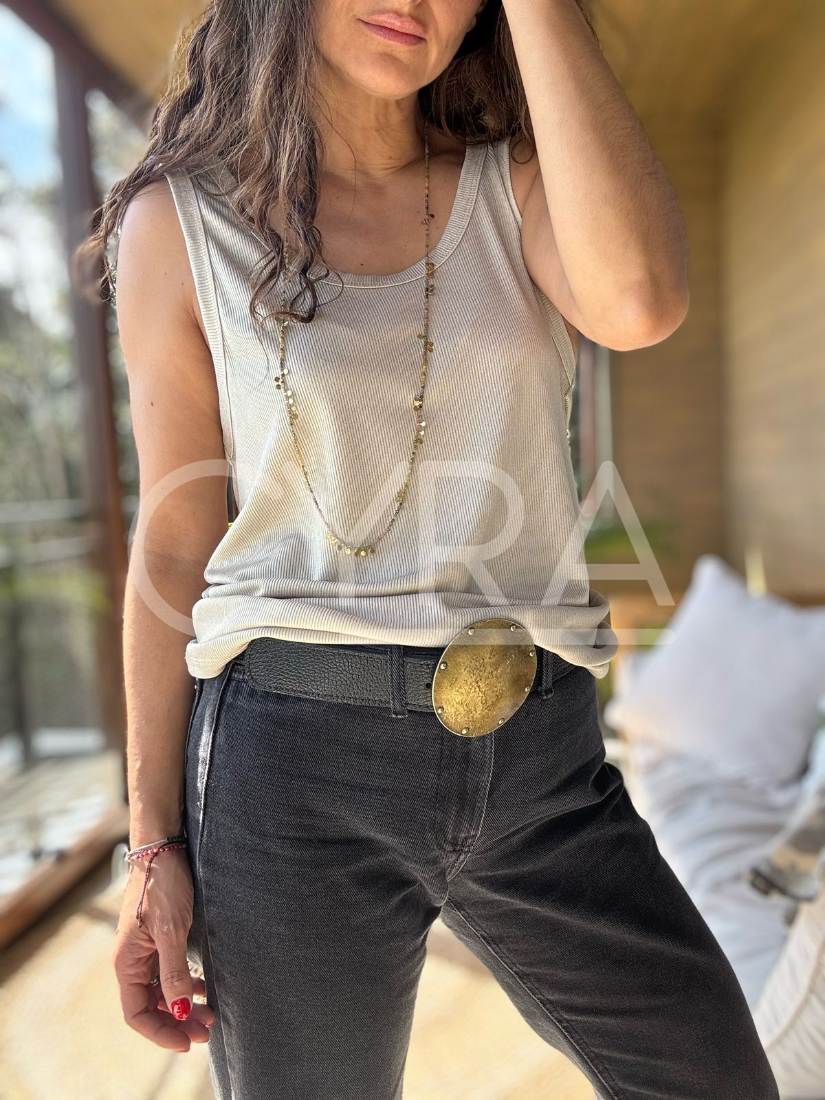 Polera patina dorada