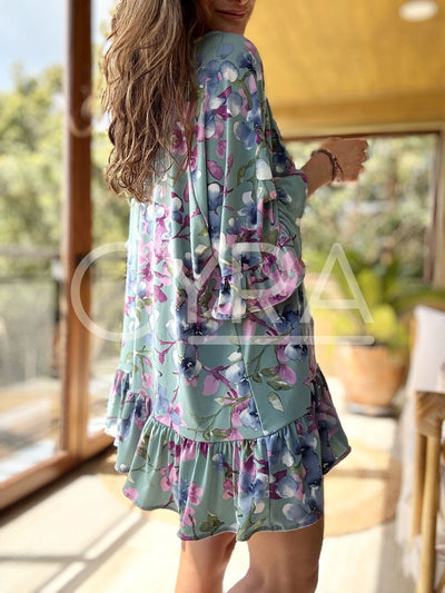 Blusón Flores agua - Colección CYRA