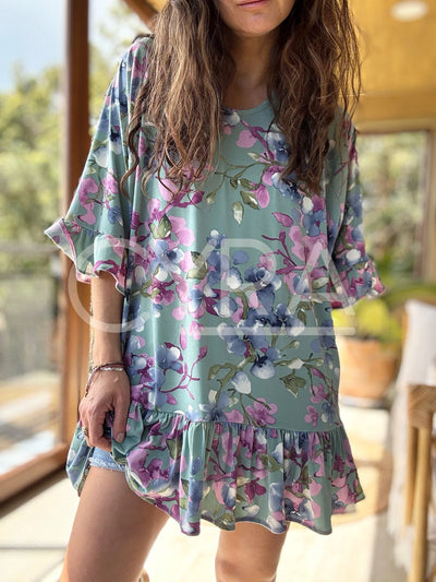 Blusón Flores agua - Colección CYRA