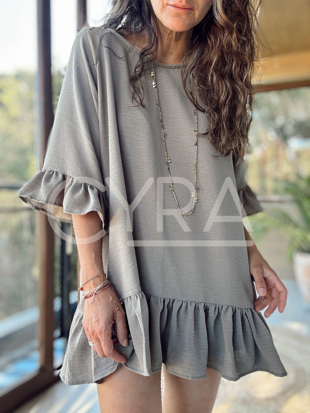 Blusón verde militar oscuro – Colección CYRA