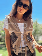 Guillete camel bordado