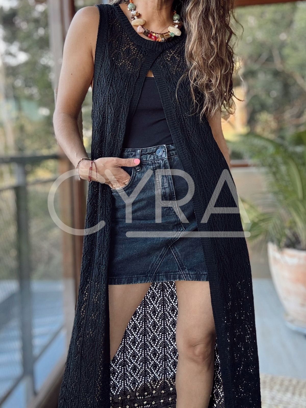 Chaleco doble faz negro