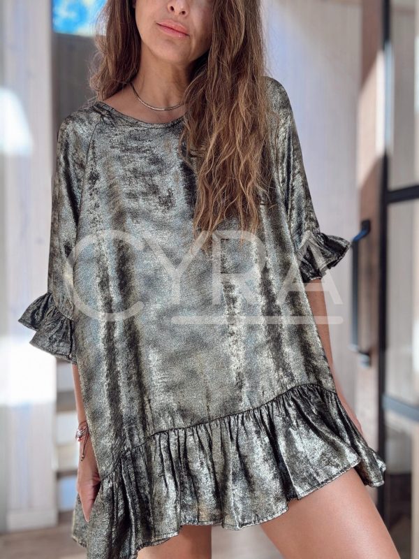 Blusón Satén Dorado - Colección CYRA